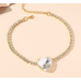New Shiny Gold  Heart Necklace Ladies Exquisite Clavicle Chain Necklace Jewelry for Ladies Gift - 794677171988