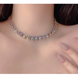 New Shiny Multicolor Necklace Ladies Exquisite Clavicle Chain Necklace Jewelry for Ladies Gift