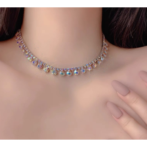 New Shiny Multicolor Necklace Ladies Exquisite Clavicle Chain Necklace Jewelry for Ladies Gift - 794677171989
