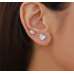 Sparkling Women's Cubic Zirconia Heart Stud Earrings Gorgeous Female Wedding Party Fashion Ear Piercing Accessories New Jewelry - 794677172021