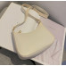 White Retro Solid Color PU Leather Shoulder Underarm Bag Women's Fashion Handbags Casual Hobos Purses and Handbag Ladies Hand Bags - 794677172057