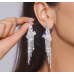 Sparkling Silver Women's Cubic Zirconia Stud Earrings Gorgeous Female Wedding Party Fashion Ear Piercing Accessories New Jewelry - 794677172034