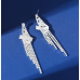 Sparkling Silver Women's Cubic Zirconia Stud Earrings Gorgeous Female Wedding Party Fashion Ear Piercing Accessories New Jewelry - 794677172034