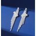 Sparkling Silver Women's Cubic Zirconia Stud Earrings Gorgeous Female Wedding Party Fashion Ear Piercing Accessories New Jewelry - 794677172034