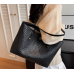New Black Fashion Casual Lingge Embroidered Scarf One Shoulder Small Square Bag Shoulder Strap Letter Printing Cross Body Women's Bag - 794677172071