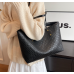 New Black Fashion Casual Lingge Embroidered Scarf One Shoulder Small Square Bag Shoulder Strap Letter Printing Cross Body Women's Bag - 794677172071