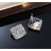 Sparkling Silver Women's Cubic Zirconia Square Stud Earrings Gorgeous Female Wedding Party Fashion Ear Piercing Accessories New Jewelry - 794677172039