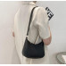 Black Retro Solid Color PU Leather Shoulder Underarm Bag Women's Fashion Handbags Casual Hobos Purses and Handbag Ladies Hand Bags - 794677172059