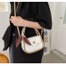 Newposs White Handbag Women's Buckle Decor Flap Purse Fashion PU Leather Crossbody high quality bag Bag - 794677172078