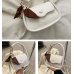 Newposs White Handbag Women's Buckle Decor Flap Purse Fashion PU Leather Crossbody high quality bag Bag - 794677172078