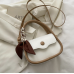 Newposs White Handbag Women's Buckle Decor Flap Purse Fashion PU Leather Crossbody high quality bag Bag - 794677172078