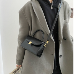 New Black Handbag Women's Buckle Decor Flap Purse Fashion PU Leather Crossbody high quality bag Bag