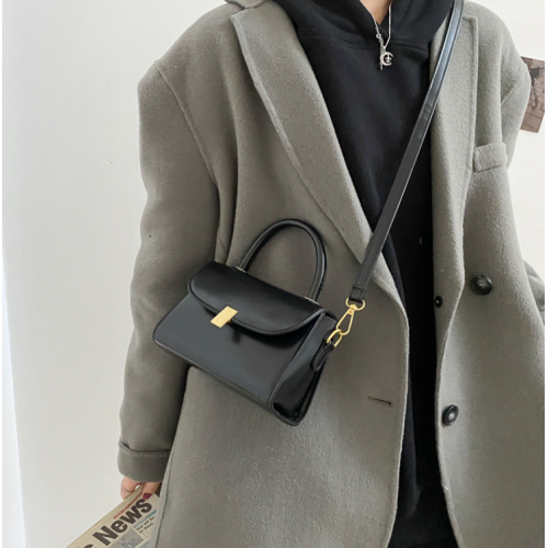 New Black Handbag Women's Buckle Decor Flap Purse Fashion PU Leather Crossbody high quality bag Bag - 794677172080