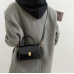 New Black Handbag Women's Buckle Decor Flap Purse Fashion PU Leather Crossbody high quality bag Bag - 794677172080