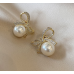 New Style Temperament White Color Wedding Bow Stud Earrings for Women Rhinestone Bowknot Ball Earring Girls Party Jewelry - 794677172046