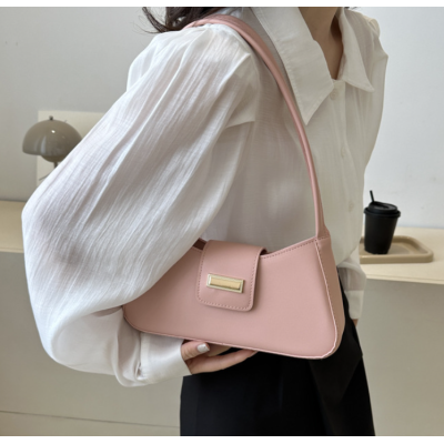 Pink Bags For Women Luxury Designer Brand Handbags And Purses 2024 New In PU Nubuck Sheet Metal Decoration Crossbody Bag Small
