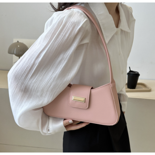 Pink Bags For Women Luxury Designer Brand Handbags And Purses 2024 New In PU Nubuck Sheet Metal Decoration Crossbody Bag Small - 794677172081