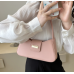 Pink Bags For Women Luxury Designer Brand Handbags And Purses 2024 New In PU Nubuck Sheet Metal Decoration Crossbody Bag Small - 794677172081