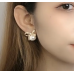 New Style Temperament White Color Wedding Bow Stud Earrings for Women Rhinestone Bowknot Ball Earring Girls Party Jewelry - 794677172046