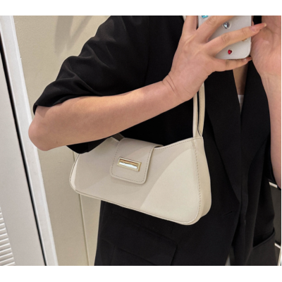 White Bags For Women Luxury Designer Brand Handbags And Purses 2024 New In PU Nubuck Sheet Metal Decoration Crossbody Bag Small