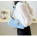 Blue Bags For Women Luxury Designer Brand Handbags And Purses 2024 New In PU Nubuck Sheet Metal Decoration Crossbody Bag Small - 794677172083