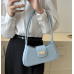 Blue Bags For Women Luxury Designer Brand Handbags And Purses 2024 New In PU Nubuck Sheet Metal Decoration Crossbody Bag Small - 794677172083