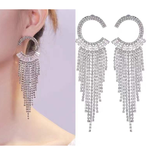 Sparkling Silver Women's Cubic Zirconia Stud Earrings Gorgeous Female Wedding Party Fashion Ear Piercing Accessories New Jewelry - 794677172050