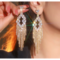 Sparkling gold Women's Cubic Zirconia Stud Earrings Gorgeous Female Wedding Party Fashion Ear Piercing Accessories New Jewelry