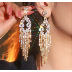 Sparkling gold Women's Cubic Zirconia Stud Earrings Gorgeous Female Wedding Party Fashion Ear Piercing Accessories New Jewelry