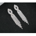 Fashion Luxury White Tassel CZ Drop Earrings New Engagement Wedding Ear Accessories for Women Fancy Anniversary Gift - 794677172024
