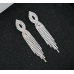 Fashion Luxury White Tassel CZ Drop Earrings New Engagement Wedding Ear Accessories for Women Fancy Anniversary Gift - 794677172024
