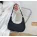 Black Retro Solid Color PU Leather Shoulder Underarm Bag Women's Fashion Handbags Casual Hobos Purses and Handbag Ladies Hand Bags - 794677172060