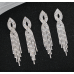 Fashion Luxury White Tassel CZ Drop Earrings New Engagement Wedding Ear Accessories for Women Fancy Anniversary Gift - 794677172024