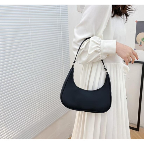 Black Retro Solid Color PU Leather Shoulder Underarm Bag Women's Fashion Handbags Casual Hobos Purses and Handbag Ladies Hand Bags - 794677172060