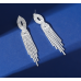Fashion Luxury White Tassel CZ Drop Earrings New Engagement Wedding Ear Accessories for Women Fancy Anniversary Gift - 794677172024