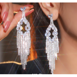 Sparkling Silver Women's Cubic Zirconia Stud Earrings Gorgeous Female Wedding Party Fashion Ear Piercing Accessories New Jewelry