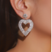 Sparkling Women's Cubic Zirconia Heart Stud Earrings Gorgeous Female Wedding Party Fashion Ear Piercing Accessories New Jewelry - 794677172053