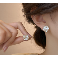 Imitation Flower Stud Earrings for Women Round Wedding Party Ear Jewelry Wholesale