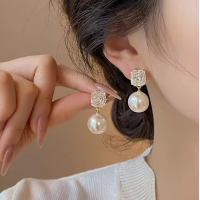 Imitation Square Stud Earrings for Women Round Wedding Party Ear Jewelry Wholesale