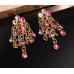 Fashion Luxury Multicolor Tassel CZ Drop Earrings New Engagement Wedding Ear Accessories for Women Fancy Anniversary Gift - 794677172025