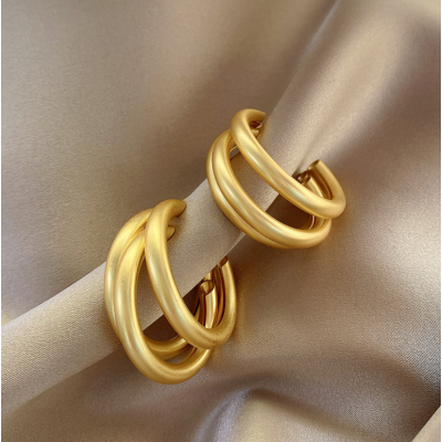 Imitation Gold Stud Earrings for Women Round Wedding Party Ear Jewelry Wholesale