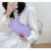 Purple Retro Solid Color PU Leather Shoulder Underarm Bag Women's Fashion Handbags Casual Hobos Purses and Handbag Ladies Hand Bags - 794677172062
