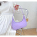 Purple Retro Solid Color PU Leather Shoulder Underarm Bag Women's Fashion Handbags Casual Hobos Purses and Handbag Ladies Hand Bags - 794677172062