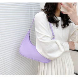 Purple Retro Solid Color PU Leather Shoulder Underarm Bag Women's Fashion Handbags Casual Hobos Purses and Handbag Ladies Hand Bags