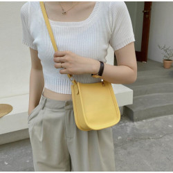 Yellow PU Leather Fashion Design Crossbody Bags For Women Summer Travel Shoulder Bags Large Capacity Handbags and Purse Armpit Hobo Bag