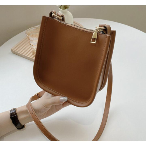 Brown PU Leather Fashion Design Crossbody Bags For Women Summer Travel Shoulder Bags Large Capacity Handbags and Purse Armpit Hobo Bag - 794677172066