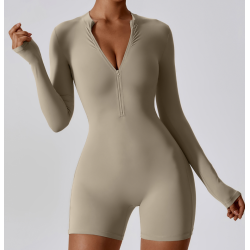 2pcs Beige Yoga Sets Womens Outfits Peach Hip Lifting Suit Neck Hanging Sports Bra Shockproof Quick Drying Shorts Set Female Tracksuit