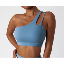 Ladies Sports Blue Bra Sexy Criss Cross Straps Back High Support Impact Yoga Underwear Running Fitness Gym Padded Bralette