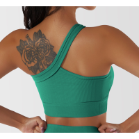 Green Ladies Sports Bra Sexy Criss Cross Straps Back High Support Impact Yoga Underwear Running Fitness Gym Padded Bralette