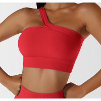 Red Ladies Sports Bra Sexy Criss Cross Straps Back High Support Impact Yoga Underwear Running Fitness Gym Padded Bralette